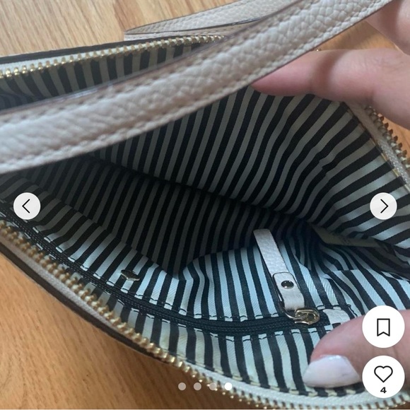 EUC Kate Spade Pebble Grey Crossbody Leather Purse - Picture 5 of 6